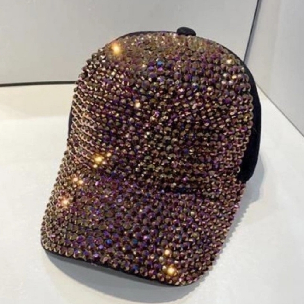 Gold Tone Embellished Snap Back Hat NwT
